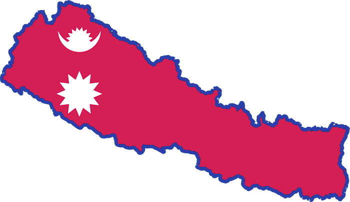 Nepal Map with flag